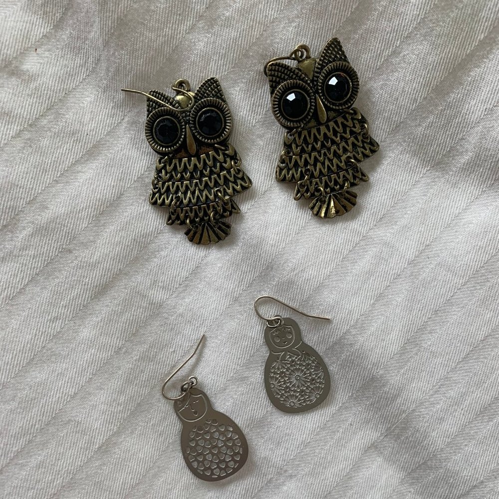 Double the Fun Earnings! Owl and Nesting Dolls